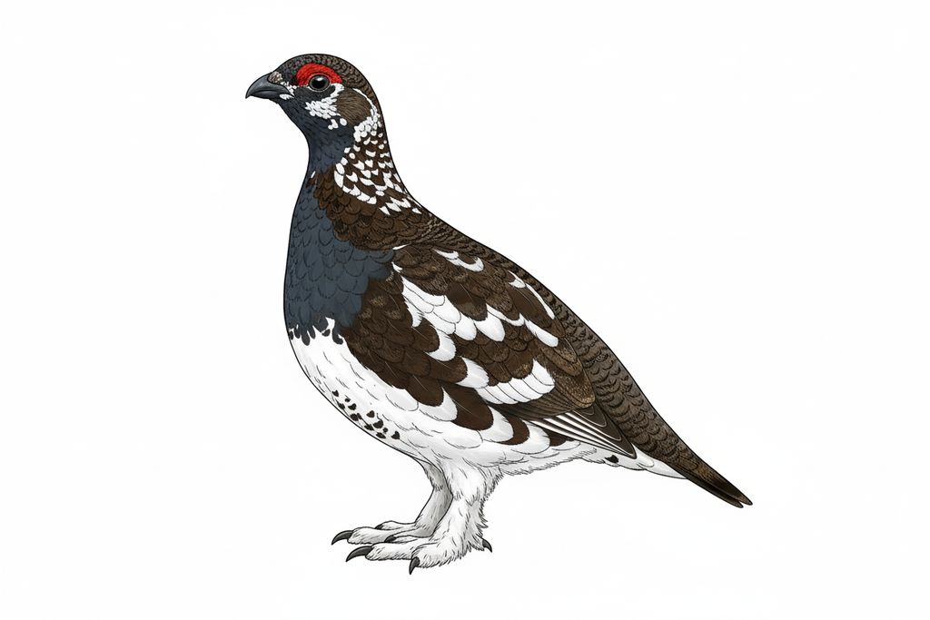 Illustration Alpenschneehuhn