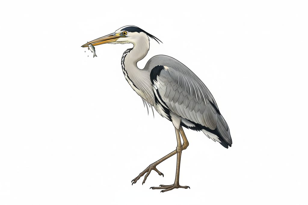 Illustration Graureiher