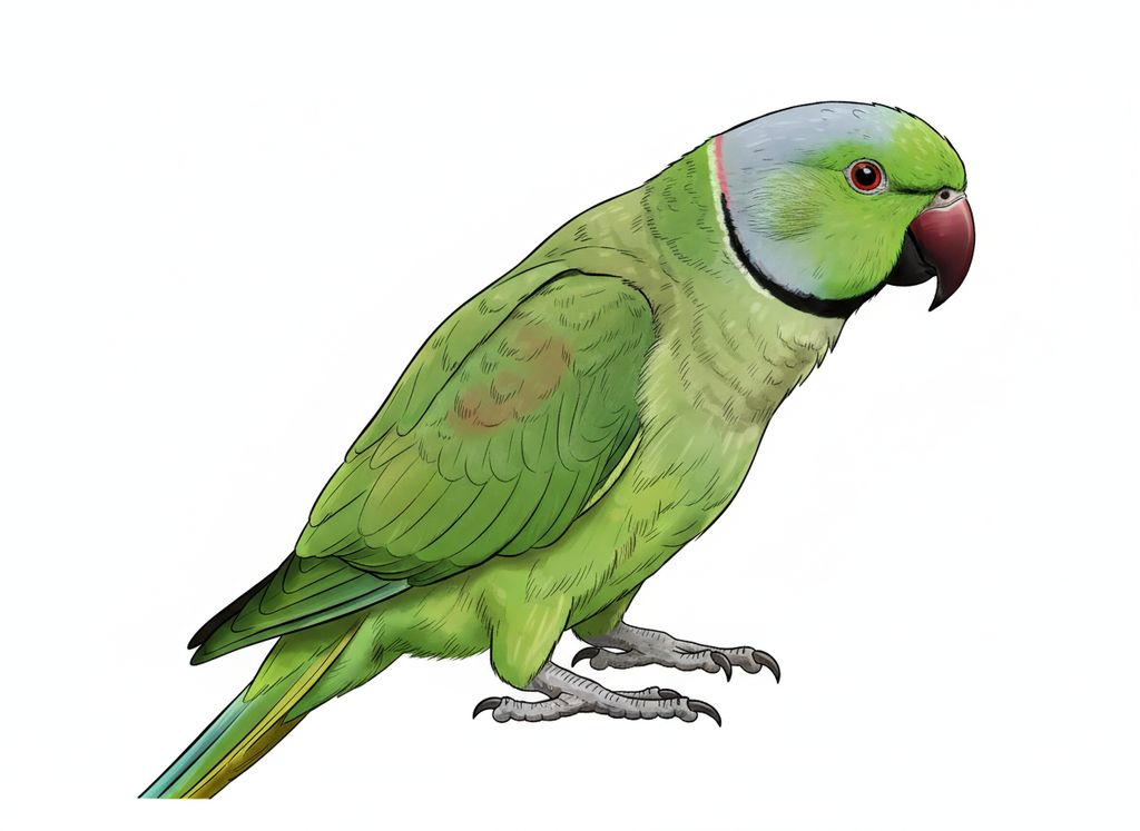 Illustration Halsbandsittich