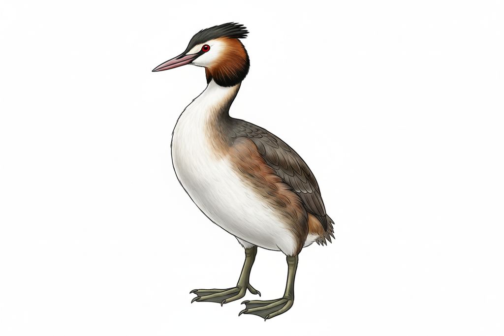 Illustration Haubentaucher