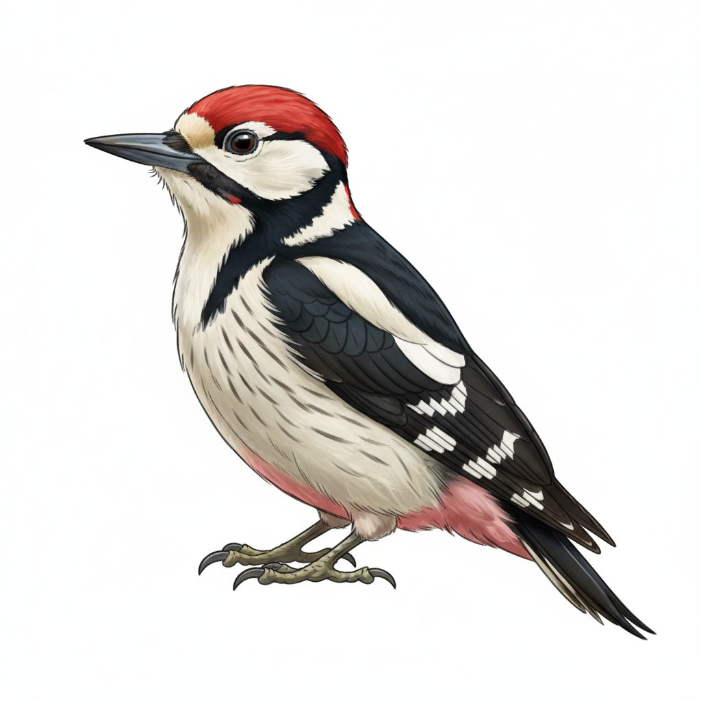 Illustration Mittelspecht