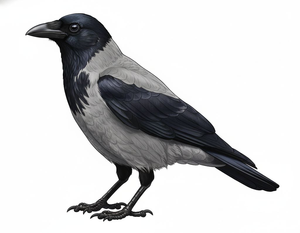 Illustration Nebelkrähe