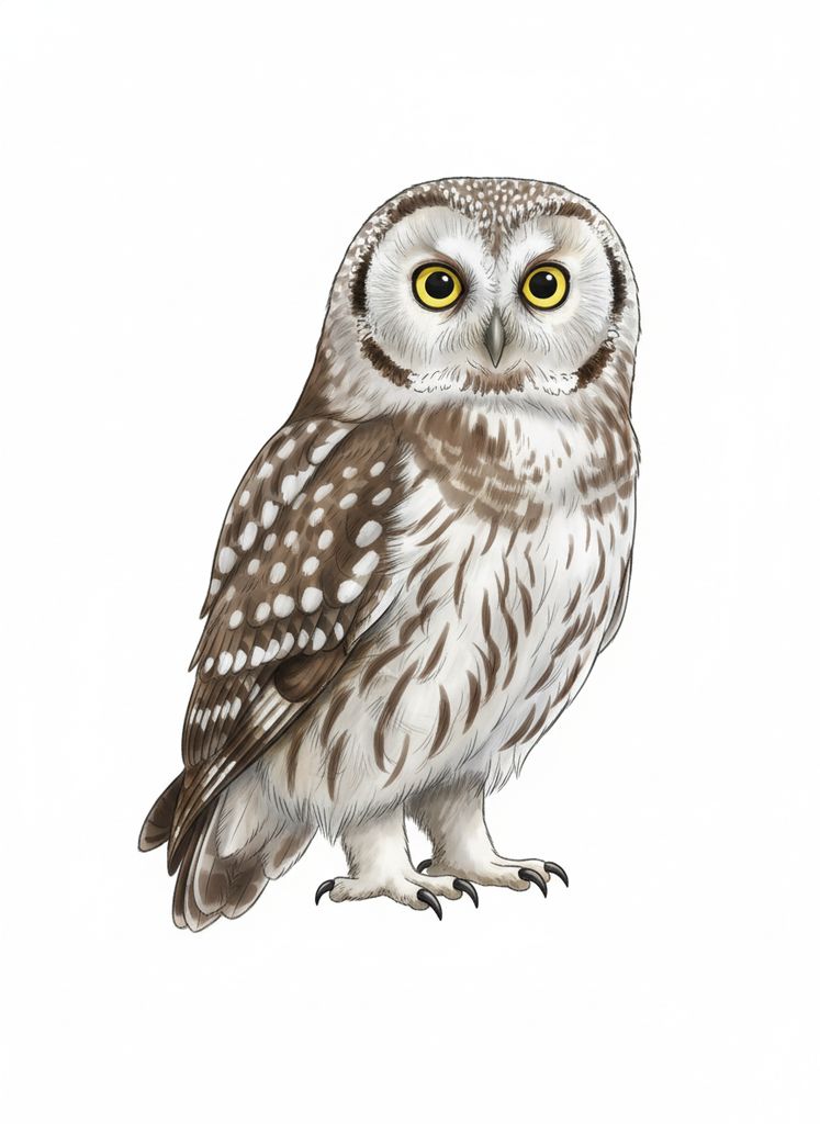 Illustration Raufußkauz
