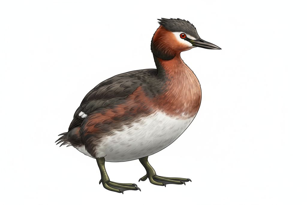 Illustration Rothalstaucher