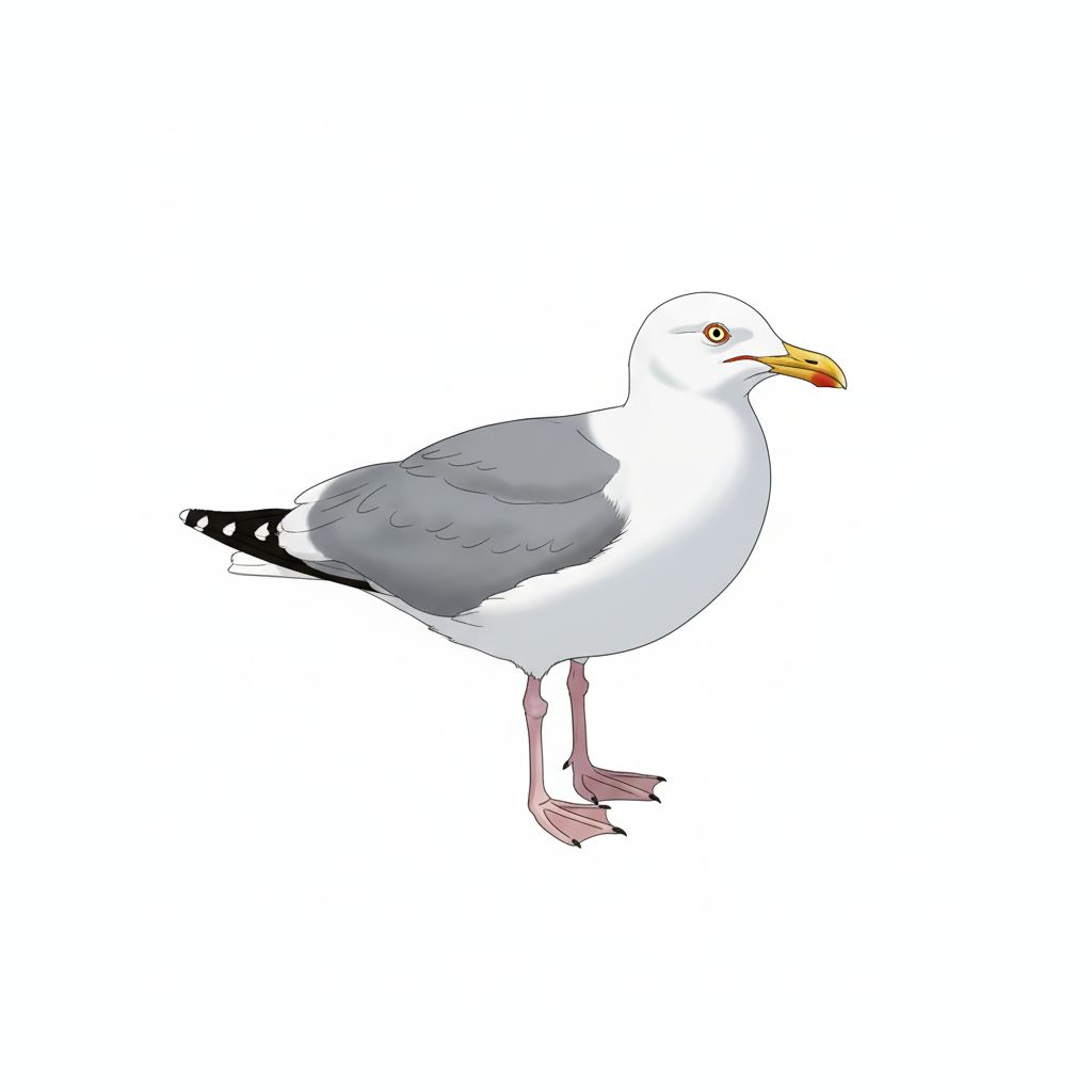 Illustration Silbermöwe