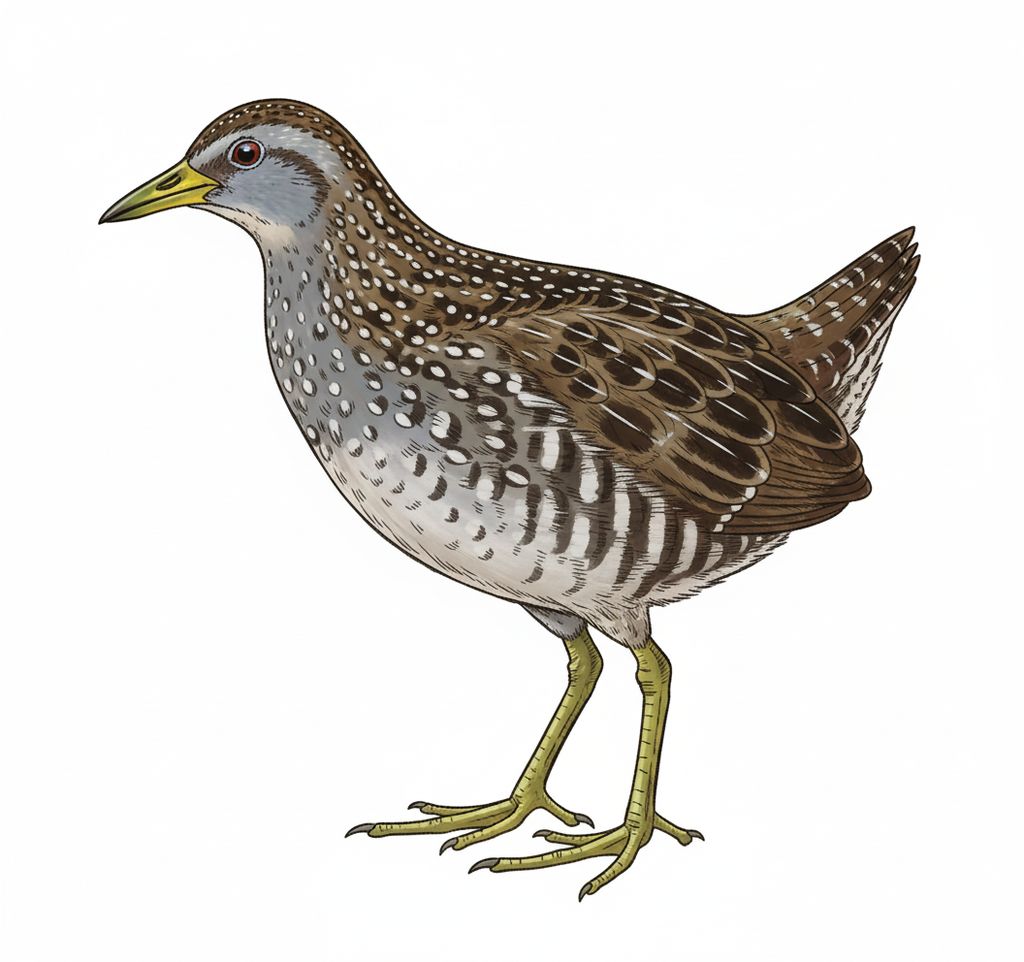 Illustration Tüpfelsumpfhuhn