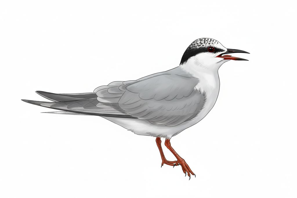 Illustration Weißbart-Seeschwalbe